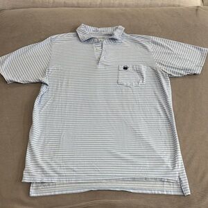 Classic Blue Striped Polo Shirt- Concession